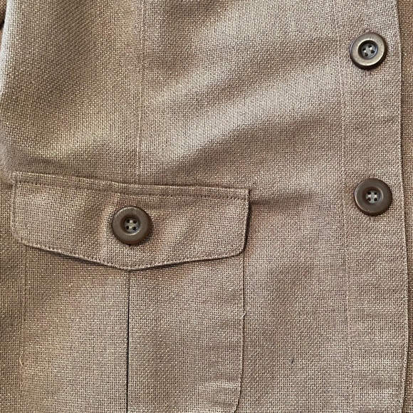 Charter Club Cropped Blazer - Champagne Gold Metallic - Size 10 - Picture 7 of 10